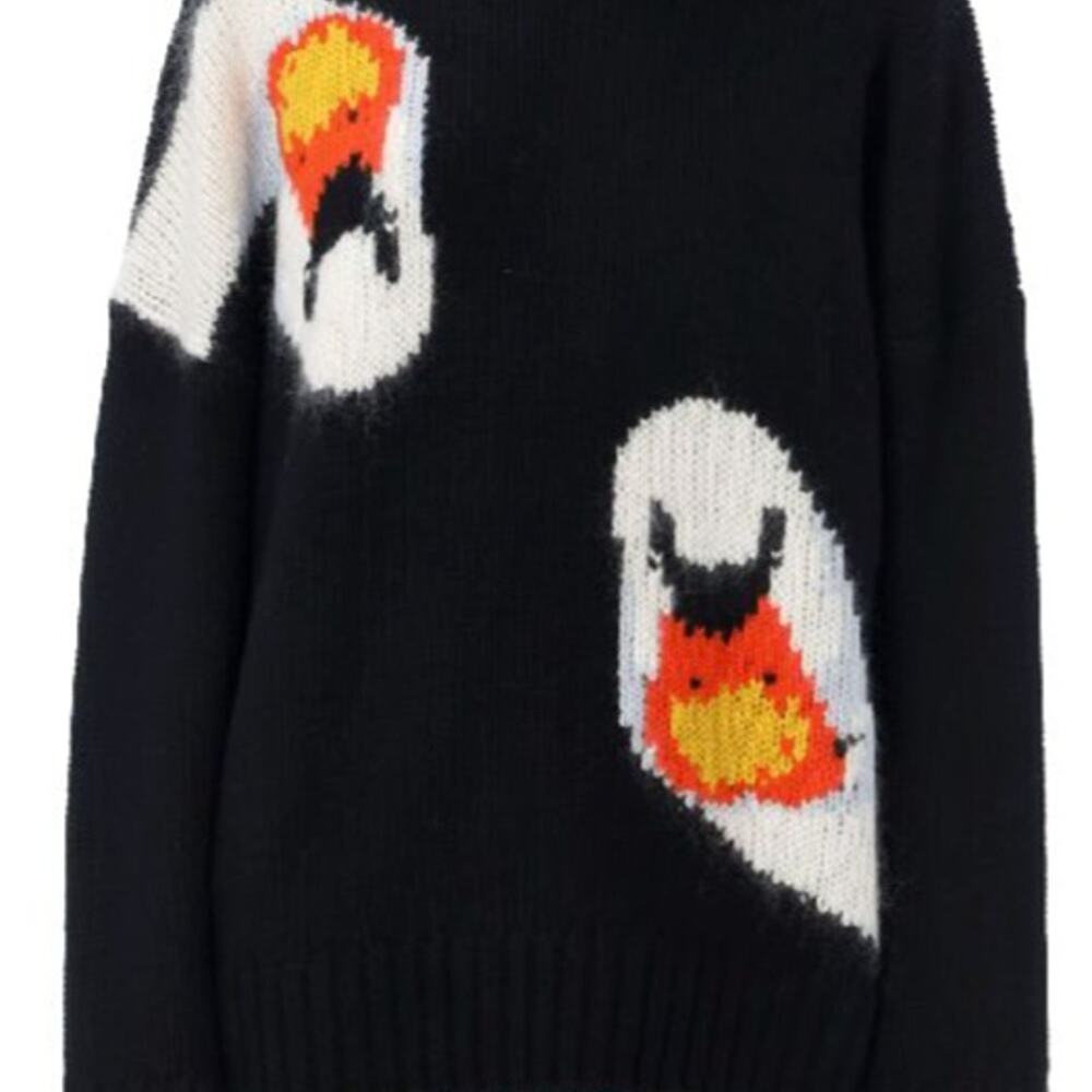 JW Anderson Oversized Swan Crewneck Sweater Black M